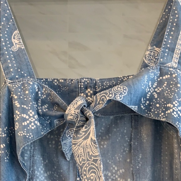 Denim romper with peep hole back - Picture 7 of 9